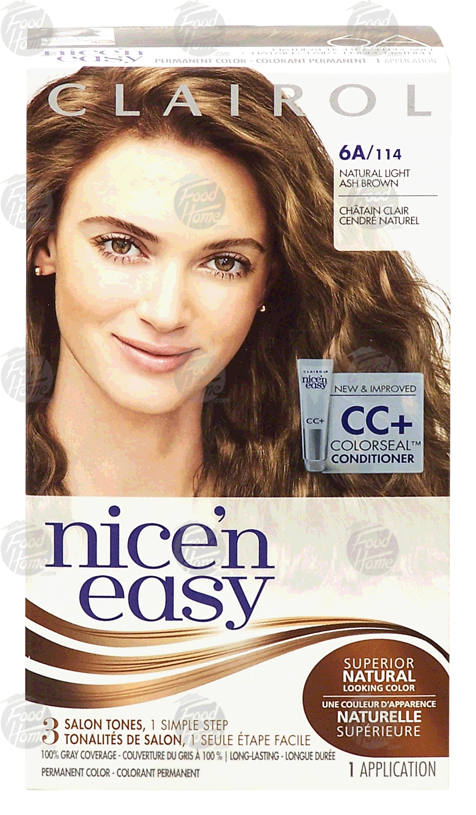 Clairol&nbsp;nice 'n easy&nbsp;colorseal conditioner; permanent color, 6a/114, natural light ash brown Full-Size Picture